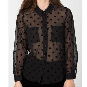 American Apparel Polka Dot Chiffon Top